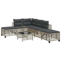 vidaXL vidaXL 3-cz. narożna sofa ogrodowa z poduszkami, jasnoszara