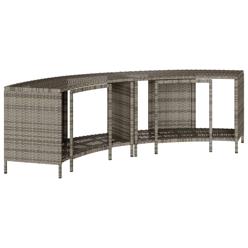 vidaXL Szafki do spa, 2 szt., szare, polirattan
