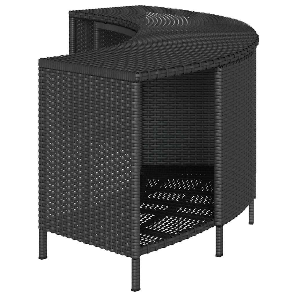 vidaXL Szafki do spa, 2 szt., czarne, polirattan