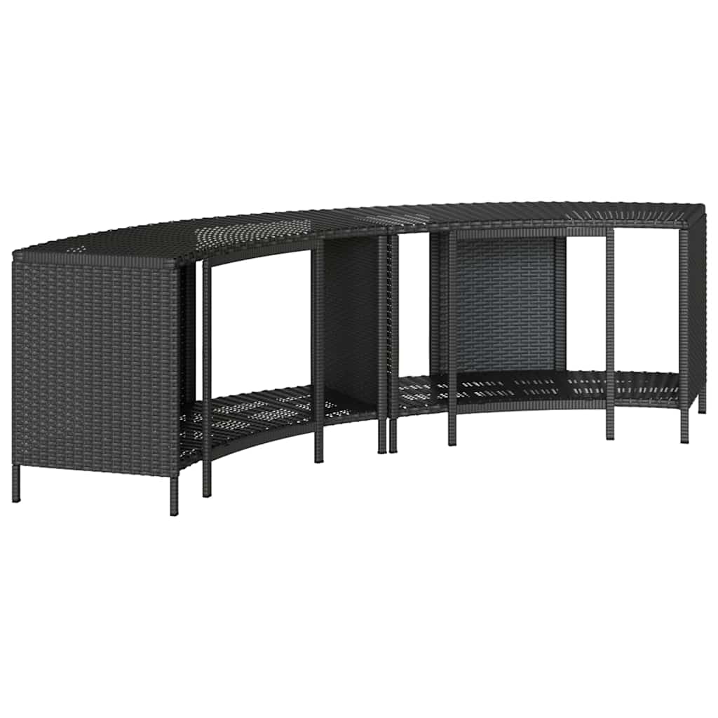 vidaXL Szafki do spa, 2 szt., czarne, polirattan