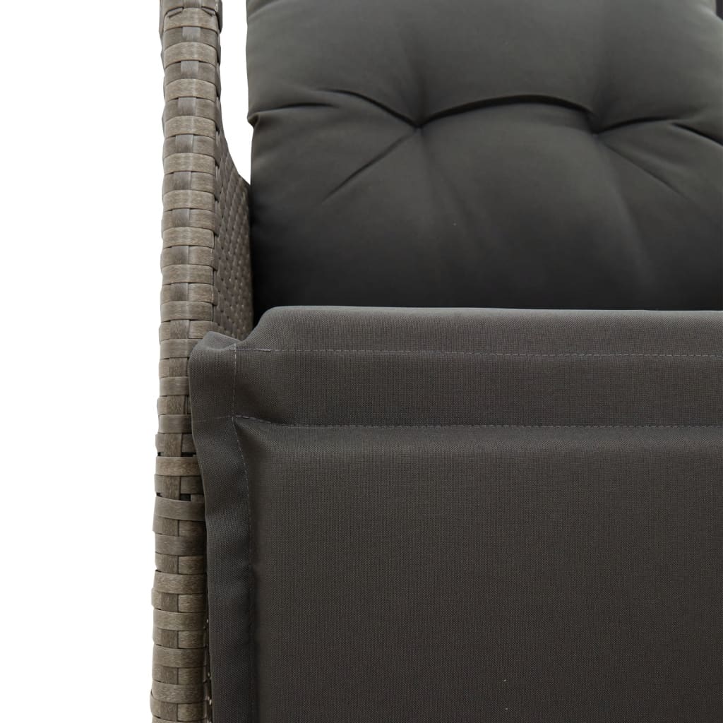 vidaXL Rozkładana sofa ogrodowa dla 2 os., ze stolikiem, szara