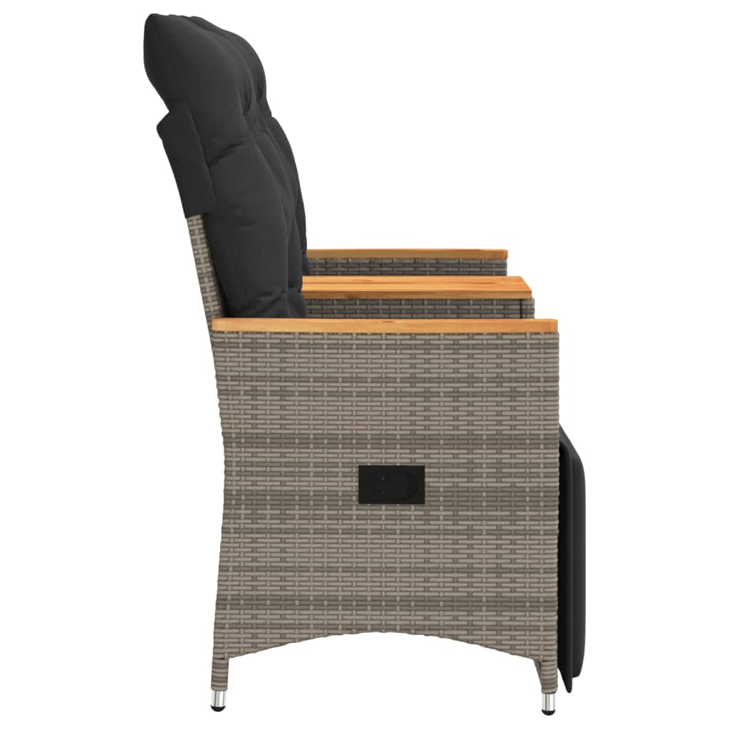 vidaXL Rozkładana sofa ogrodowa dla 2 os., ze stolikiem, szara