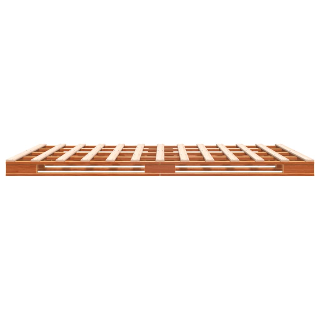 vidaXL Łóżko z palet, woskowy brąz, 140x200 cm, lite drewno sosnowe