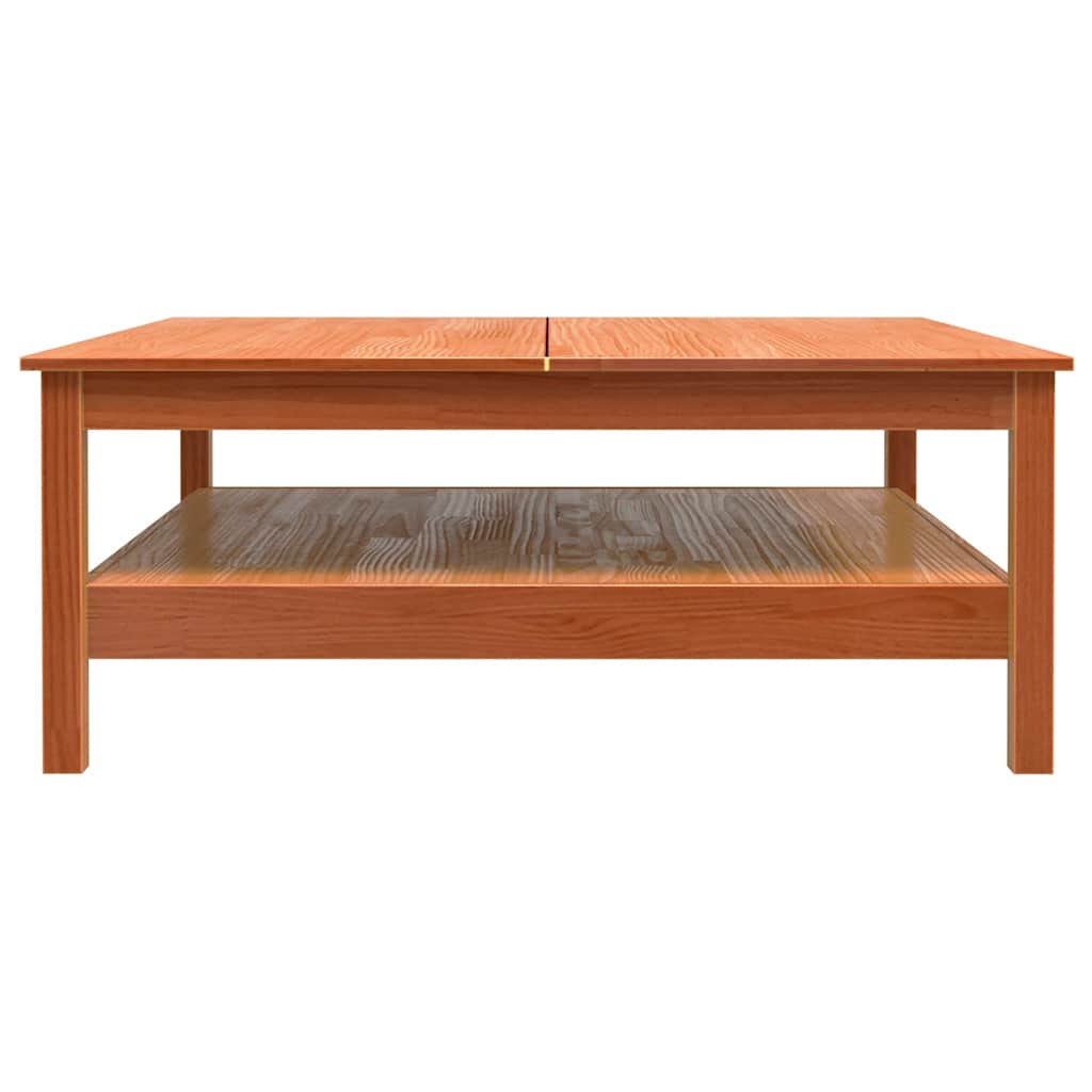 vidaXL Stolik kawowy, woskowy brąz, 100x100x40 cm, lite drewno sosnowe