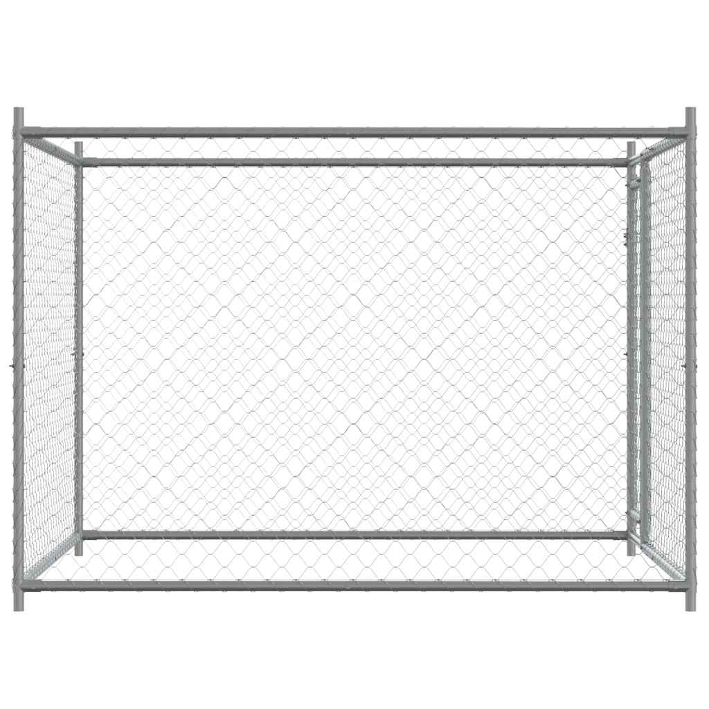 vidaXL Klatka dla psa, z drzwiami, szara, 2x2x1,5 m, stal