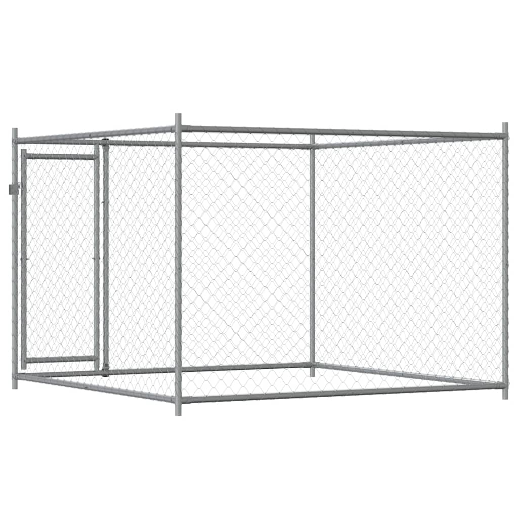 vidaXL Klatka dla psa, z drzwiami, szara, 2x2x1,5 m, stal