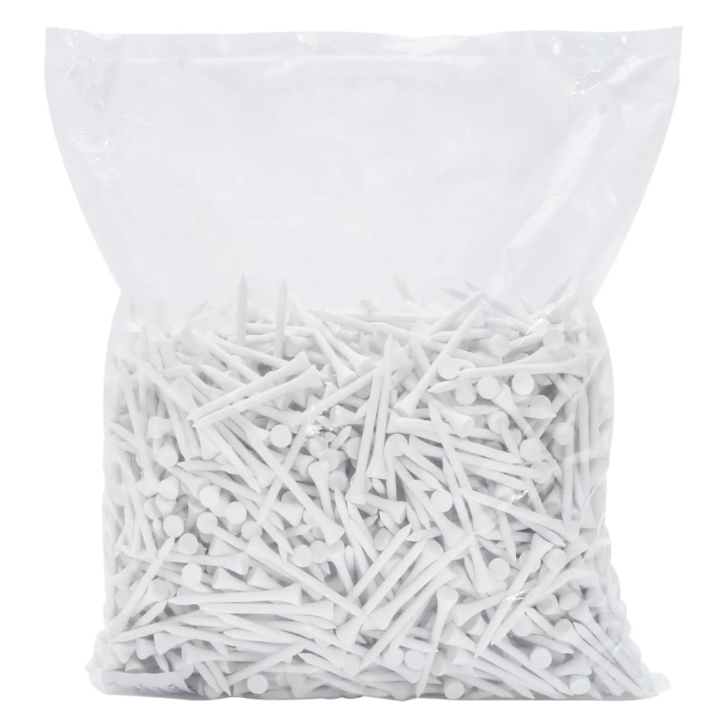 vidaXL Kołki tee do golfa, 1000 szt., białe, 83 mm, bambusowe