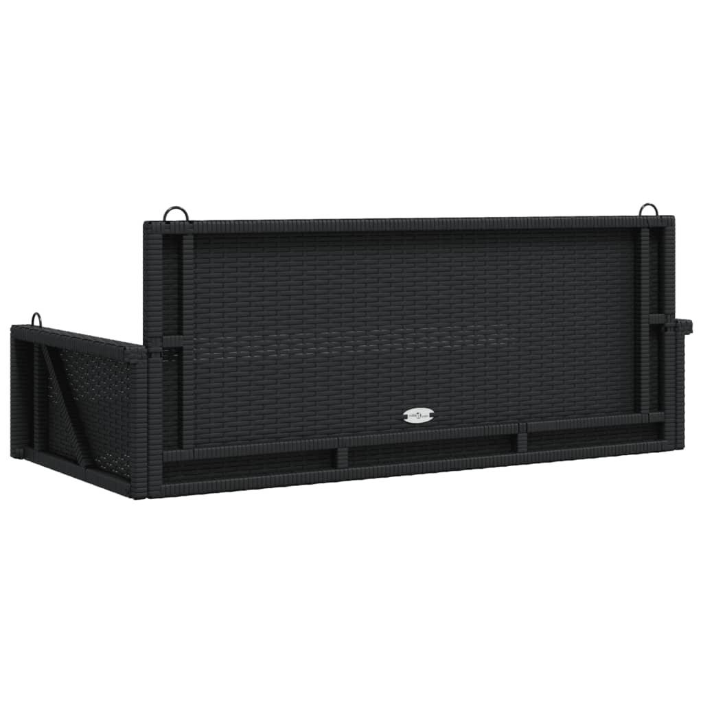 vidaXL Ławka bujana, czarna, 119x56x48 cm, polirattan