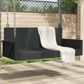 vidaXL Ławka bujana, czarna, 119x56x48 cm, polirattan