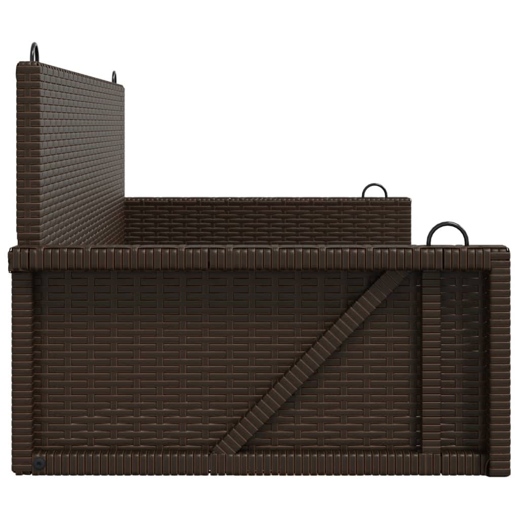 vidaXL Ławka bujana, brązowa, 119x56x48 cm, polirattan
