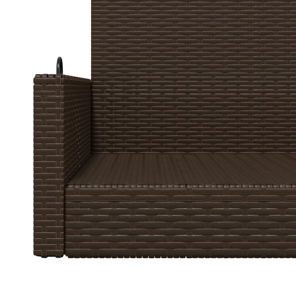 vidaXL Ławka bujana, brązowa, 119x56x48 cm, polirattan
