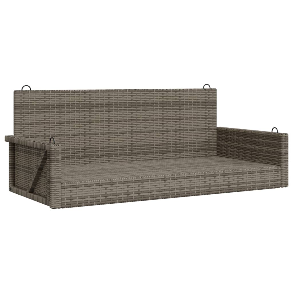 vidaXL Ławka bujana, szara, 119x56x48 cm, polirattan