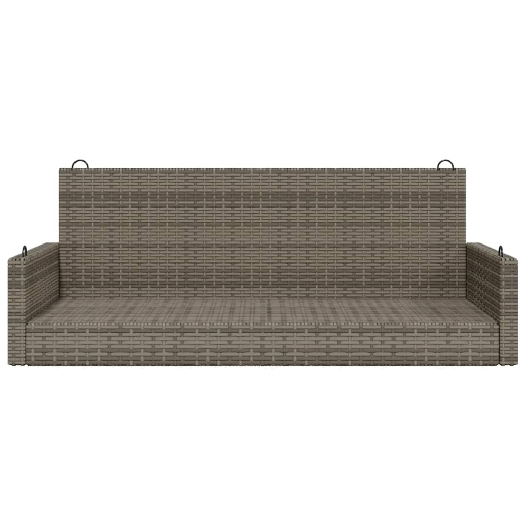 vidaXL Ławka bujana, szara, 119x56x48 cm, polirattan