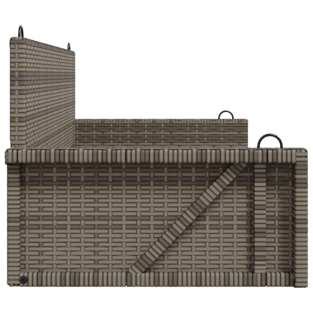vidaXL Ławka bujana, szara, 119x56x48 cm, polirattan
