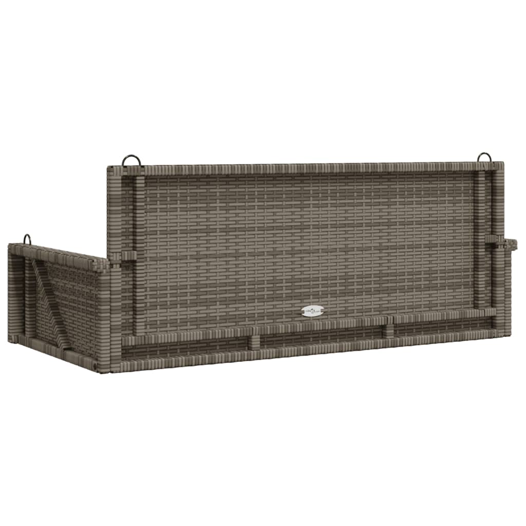 vidaXL Ławka bujana, szara, 119x56x48 cm, polirattan