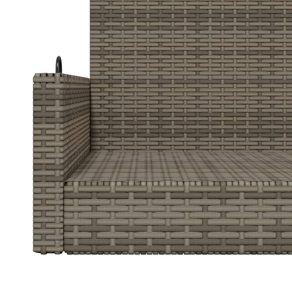 vidaXL Ławka bujana, szara, 119x56x48 cm, polirattan