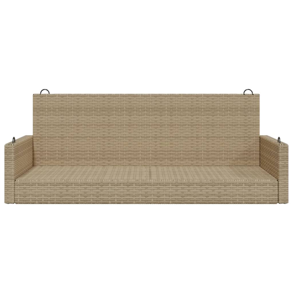 vidaXL Ławka bujana, beżowa, 119x56x48 cm, polirattan
