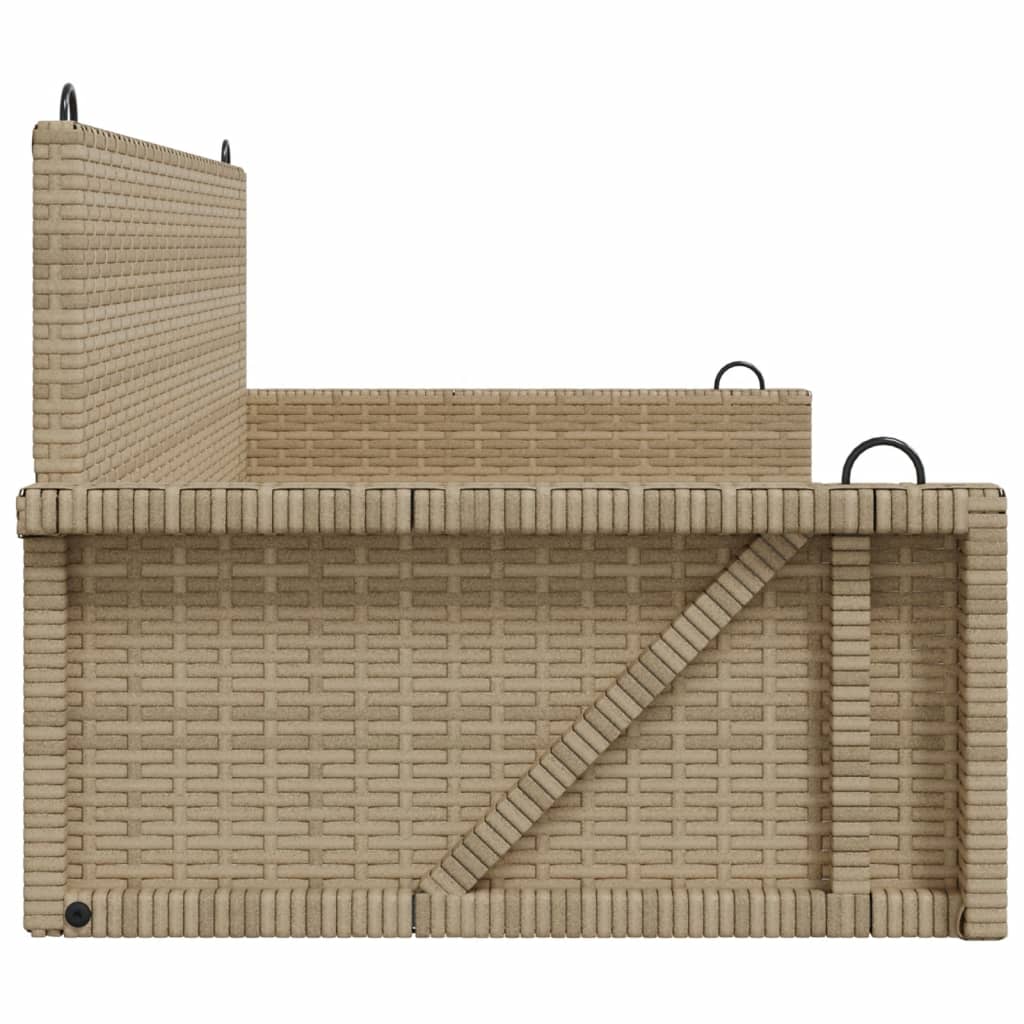 vidaXL Ławka bujana, beżowa, 119x56x48 cm, polirattan