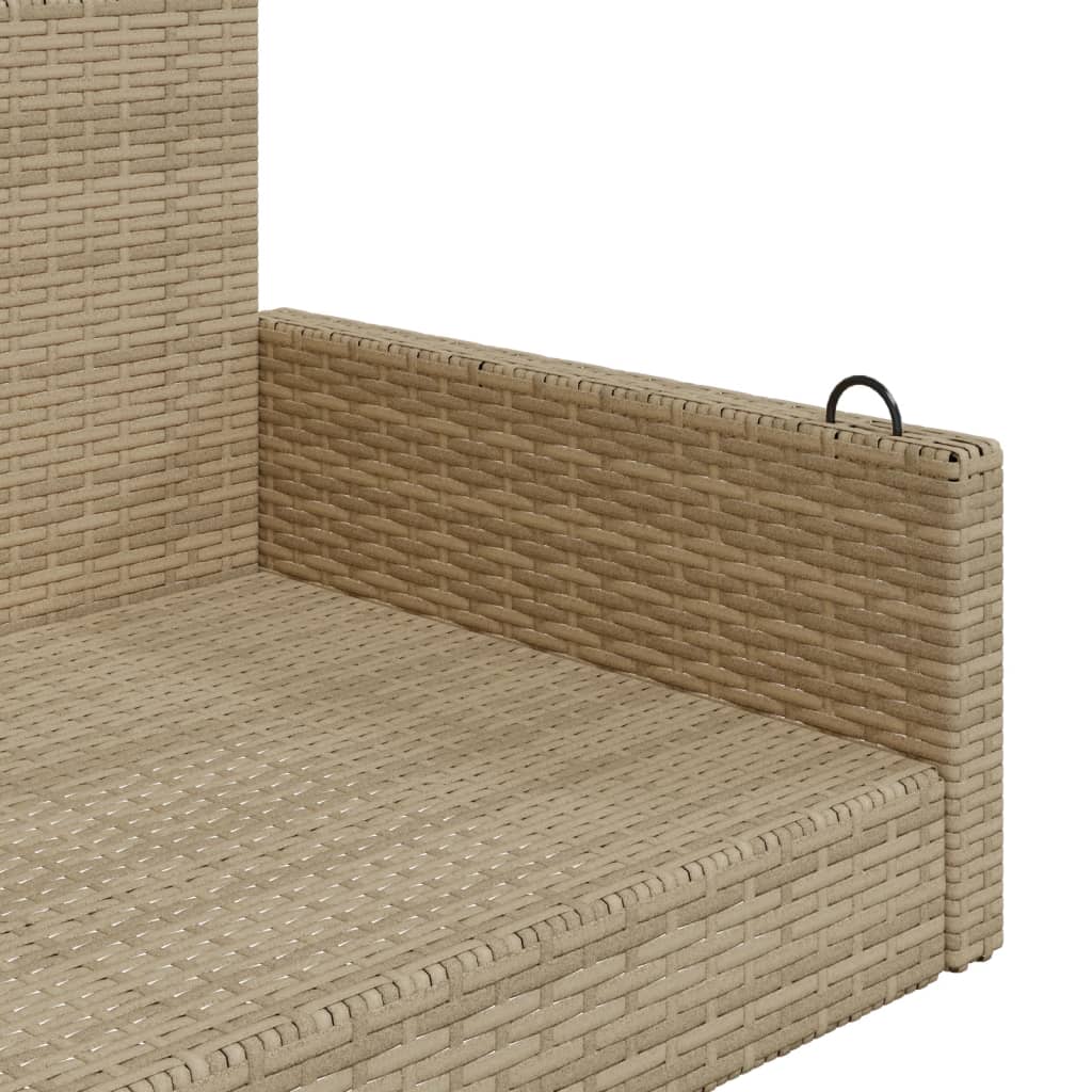 vidaXL Ławka bujana, beżowa, 119x56x48 cm, polirattan