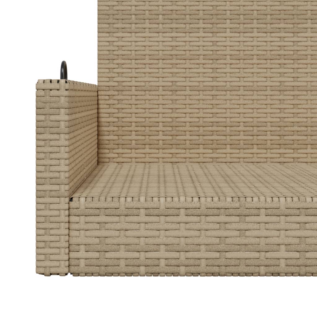 vidaXL Ławka bujana, beżowa, 119x56x48 cm, polirattan