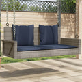 vidaXL Ławka huśtawka z poduszkami Szara 119x56x48 cm Polirattan