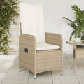 vidaXL Rozkładane fotele ogrodowe 2 szt., poduszki, beżowy rattan PE