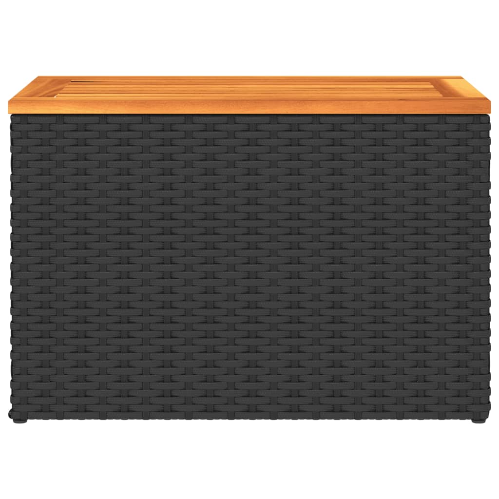 vidaXL Stoliki ogrodowe, 2 szt, czarne, 55x34x37cm, rattan PE i drewno