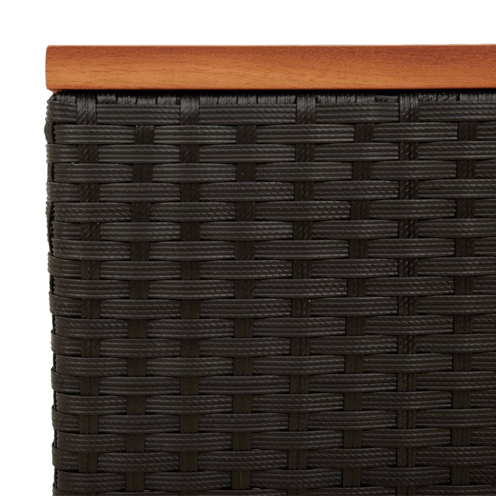 vidaXL Stoliki ogrodowe, 2 szt, czarne, 55x34x37cm, rattan PE i drewno