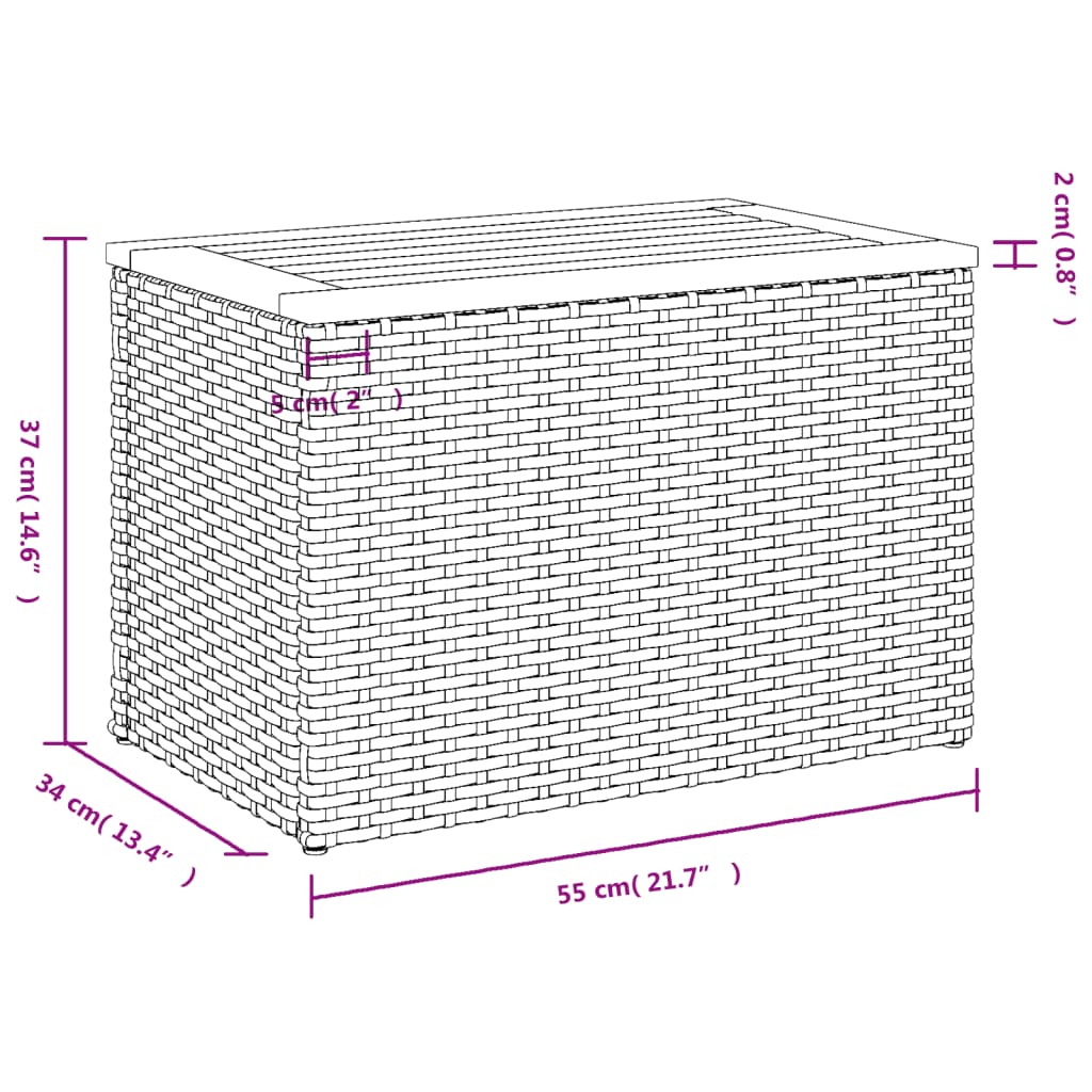 vidaXL Stoliki ogrodowe, 2 szt, czarne, 55x34x37cm, rattan PE i drewno