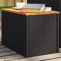 vidaXL Stoliki ogrodowe, 2 szt, czarne, 55x34x37cm, rattan PE i drewno