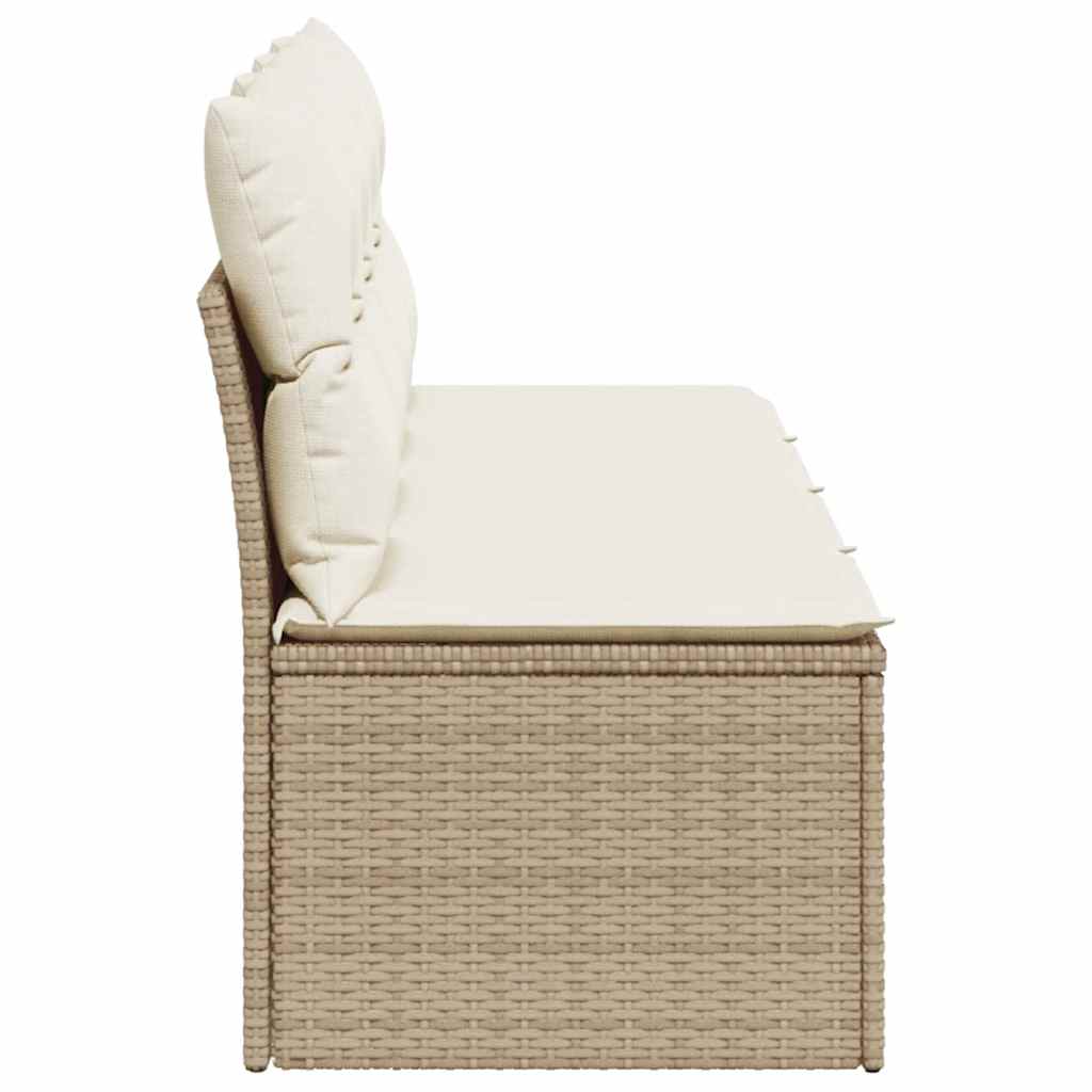 vidaXL Sofa ogrodowa z poduszkami, 4-osobowa, beż, polirattan
