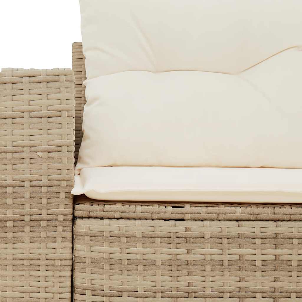 vidaXL Sofa ogrodowa z poduszkami, 2-osobowa, beż, polirattan