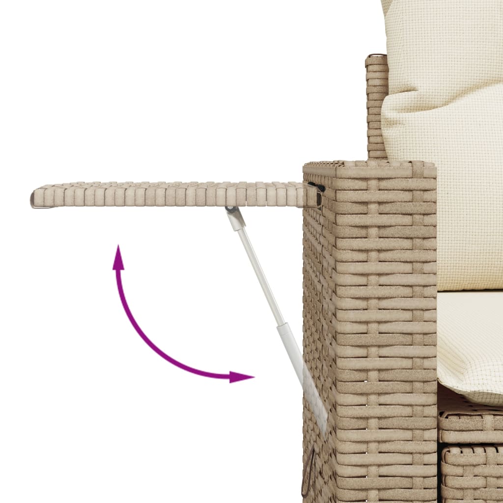 vidaXL Sofa ogrodowa z poduszkami, 2-osobowa, beż, polirattan