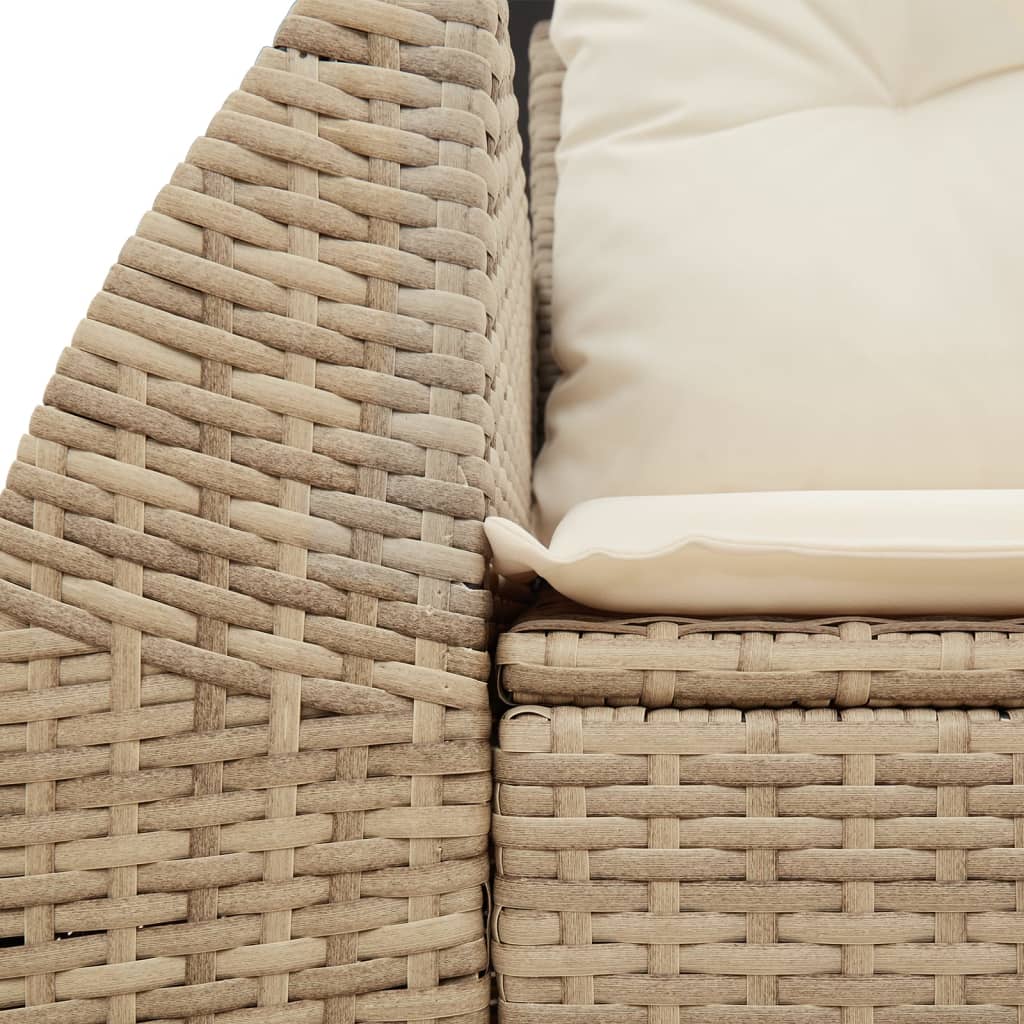 vidaXL Sofa ogrodowa z poduszkami, 2-osobowa, beż, polirattan