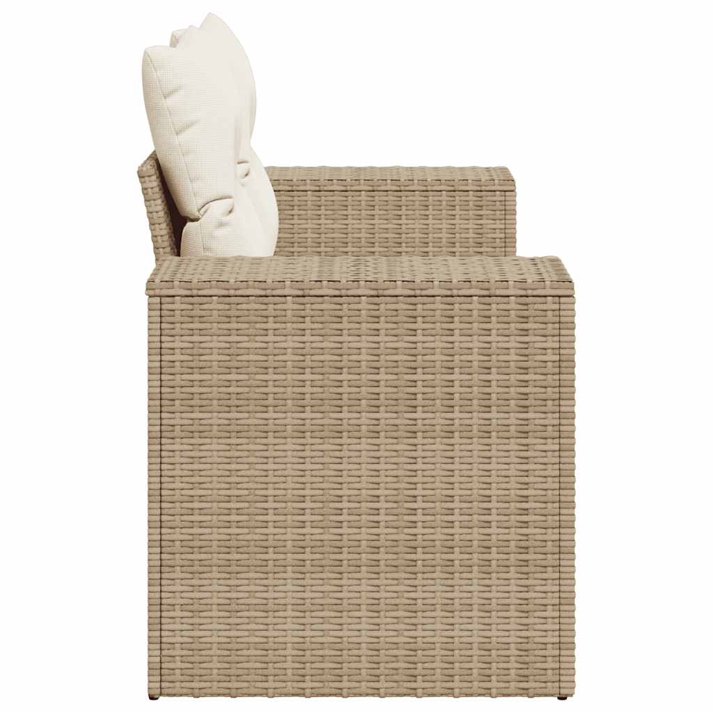 vidaXL Sofa ogrodowa z poduszkami, 2-osobowa, beż, polirattan