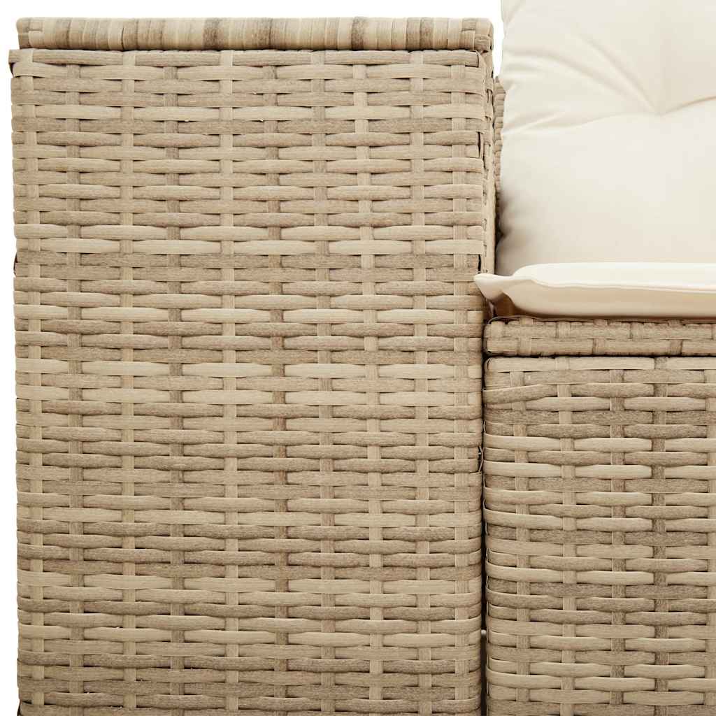 vidaXL Sofa ogrodowa z poduszkami, 2-osobowa, beż, polirattan
