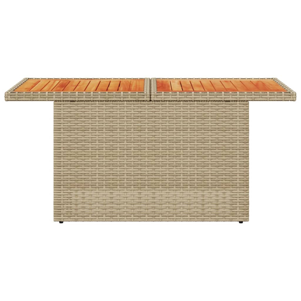 vidaXL Stół ogrodowy, beżowy, 100x55x73 cm, polirattan i akacja