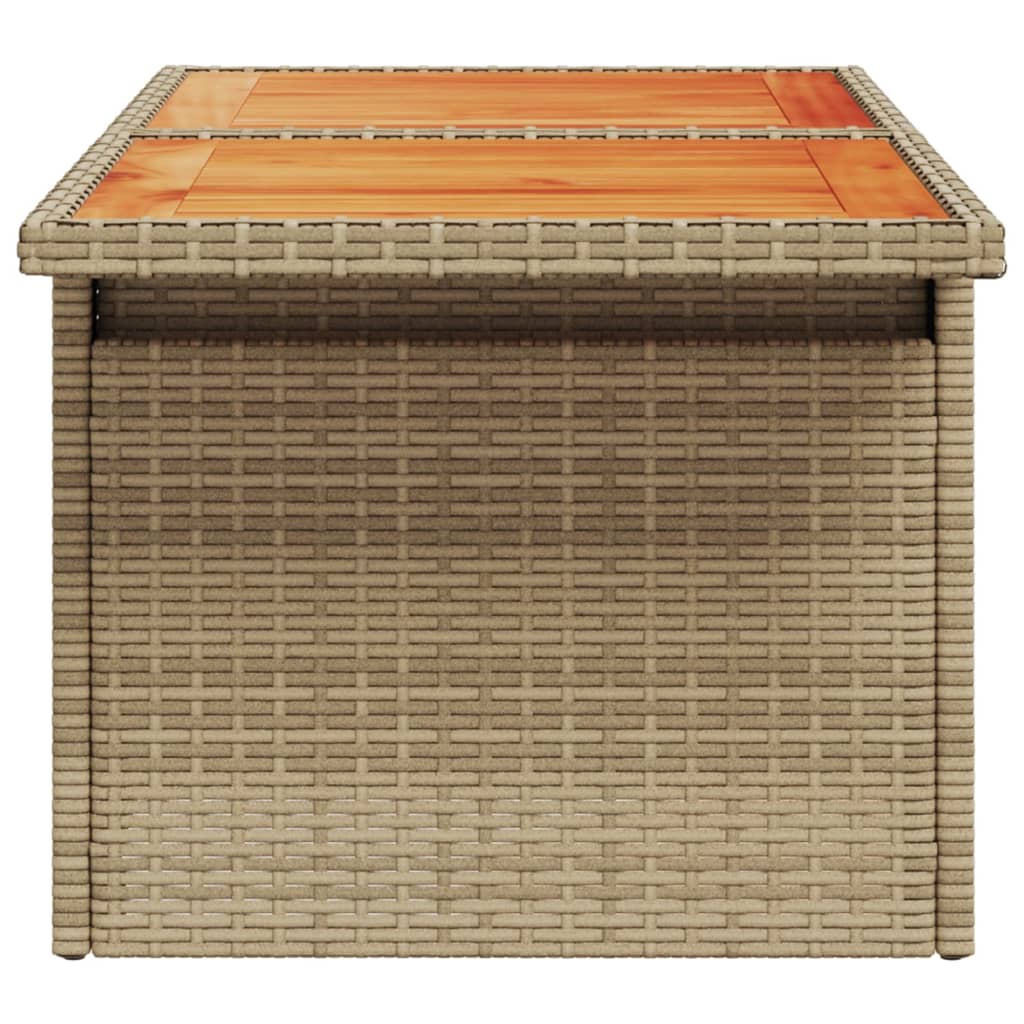 vidaXL Stół ogrodowy, beżowy, 100x55x73 cm, polirattan i akacja