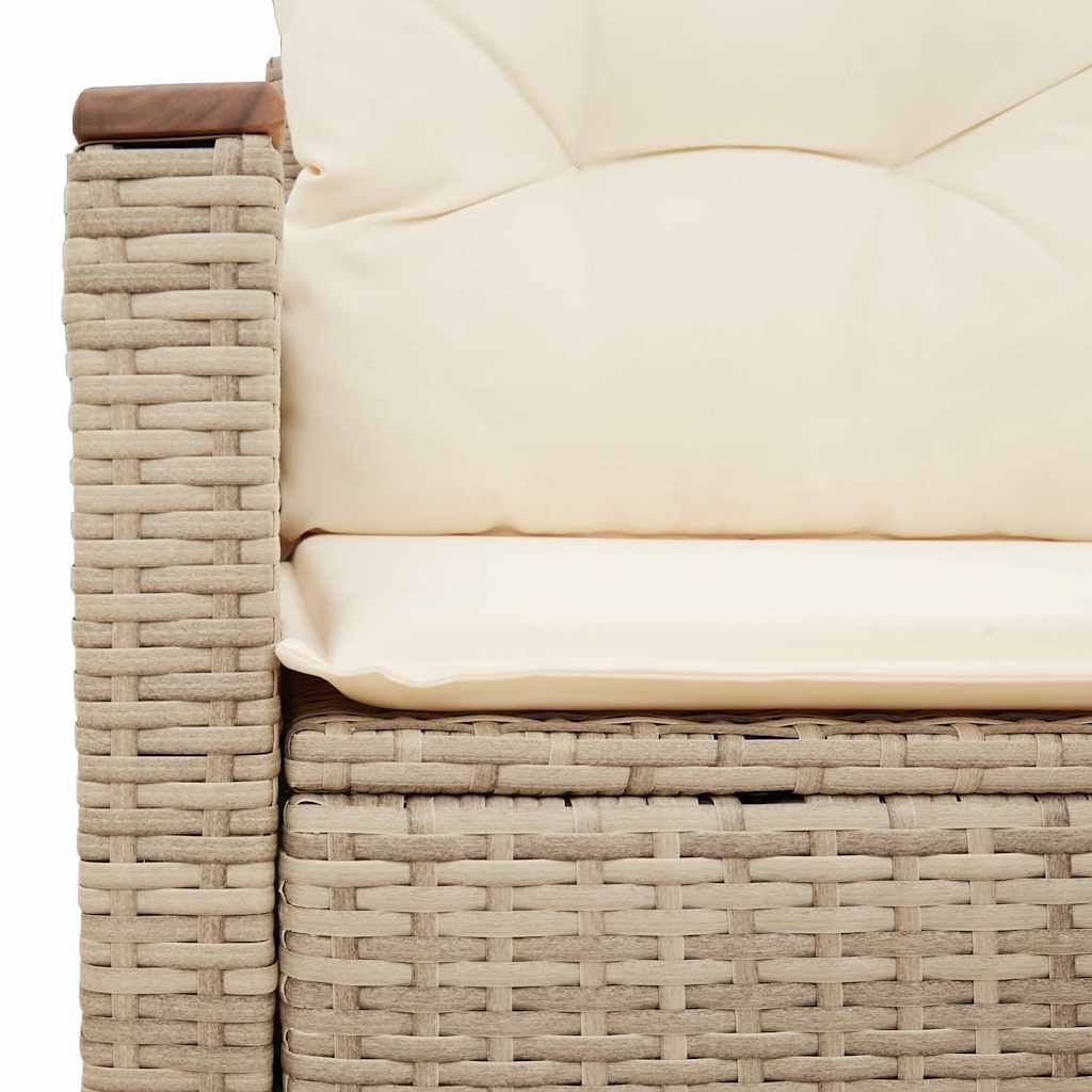 vidaXL Sofa ogrodowa z poduszkami, 2-osobowa, beż, polirattan