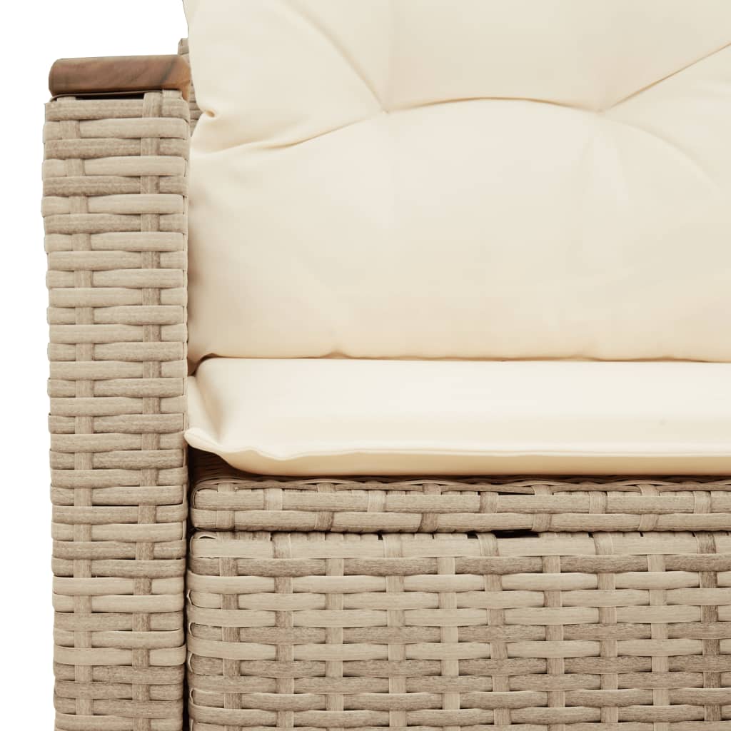 vidaXL Sofa ogrodowa z poduszkami, 2-osobowa, beż, polirattan