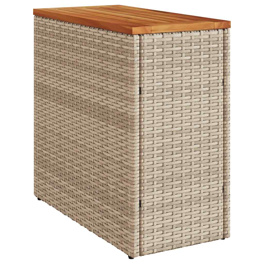 vidaXL Stolik ogrodowy z drewnianym blatem, beżowy, 58x27,5x55 cm