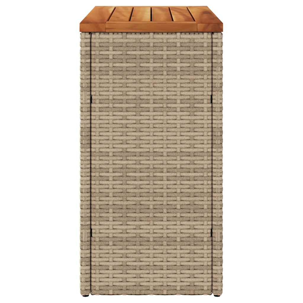 vidaXL Stolik ogrodowy z drewnianym blatem, beżowy, 58x27,5x55 cm