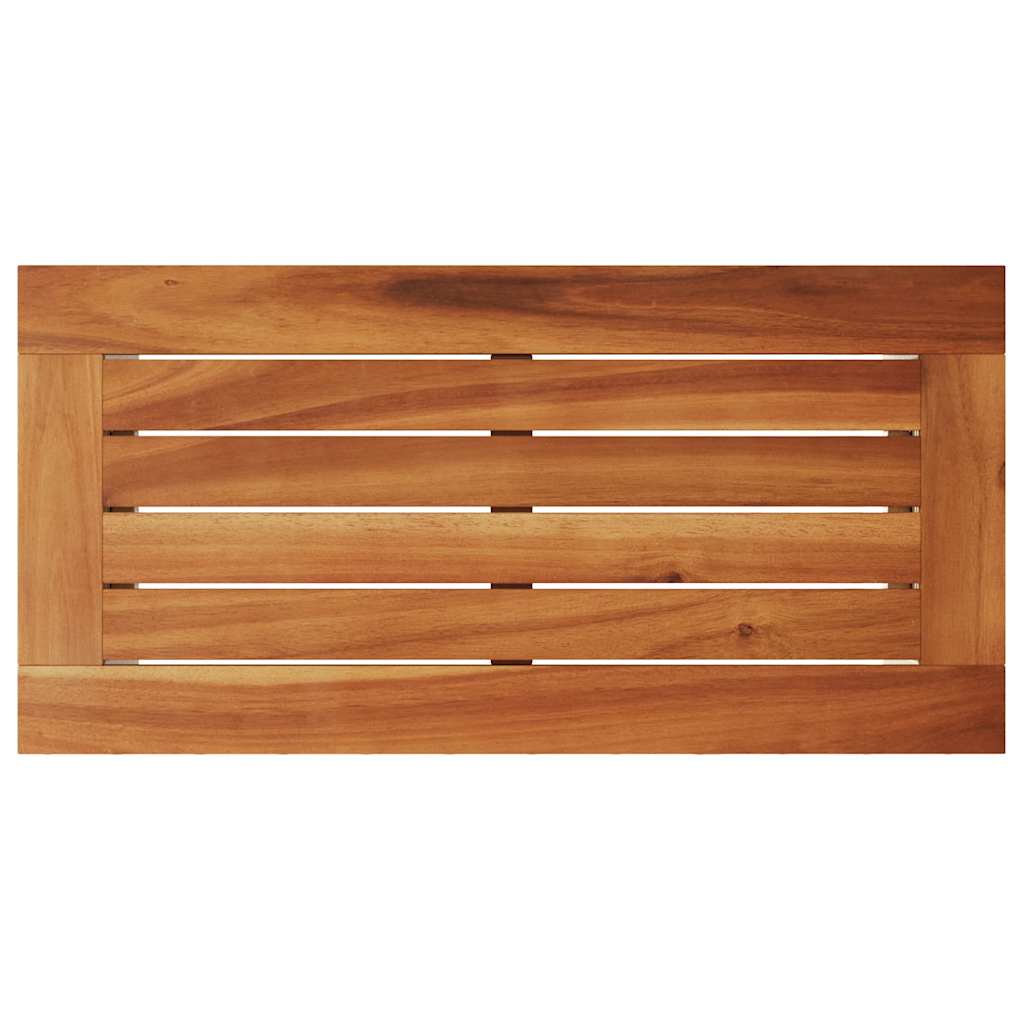 vidaXL Stolik ogrodowy z drewnianym blatem, beżowy, 58x27,5x55 cm