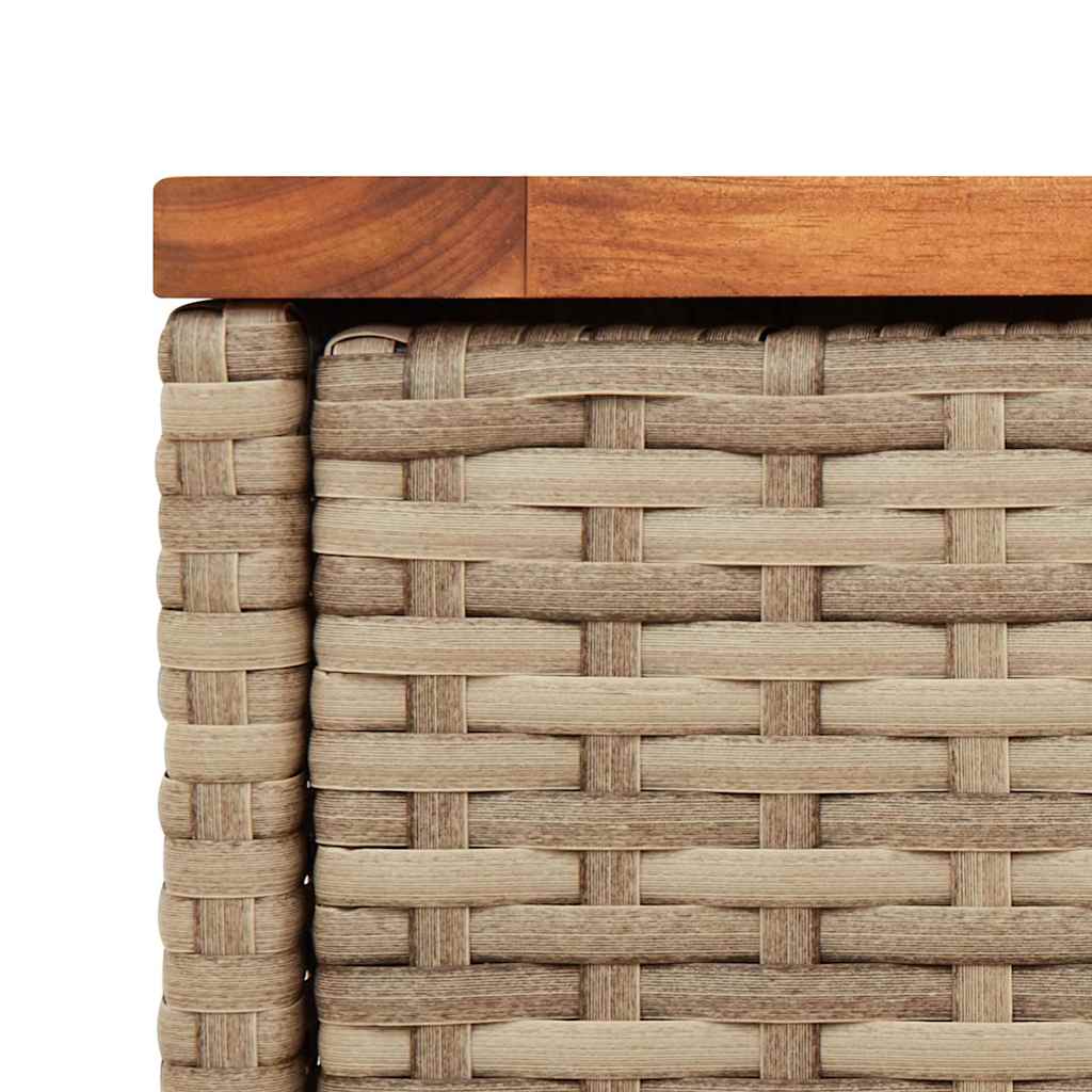 vidaXL Stolik ogrodowy z drewnianym blatem, beżowy, 58x27,5x55 cm