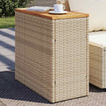 vidaXL Stolik ogrodowy z drewnianym blatem, beżowy, 58x27,5x55 cm