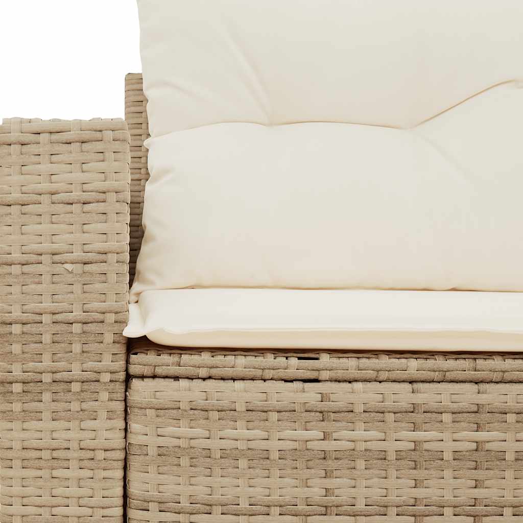 vidaXL Sofa ogrodowa z poduszkami, 2-osobowa, beż, polirattan