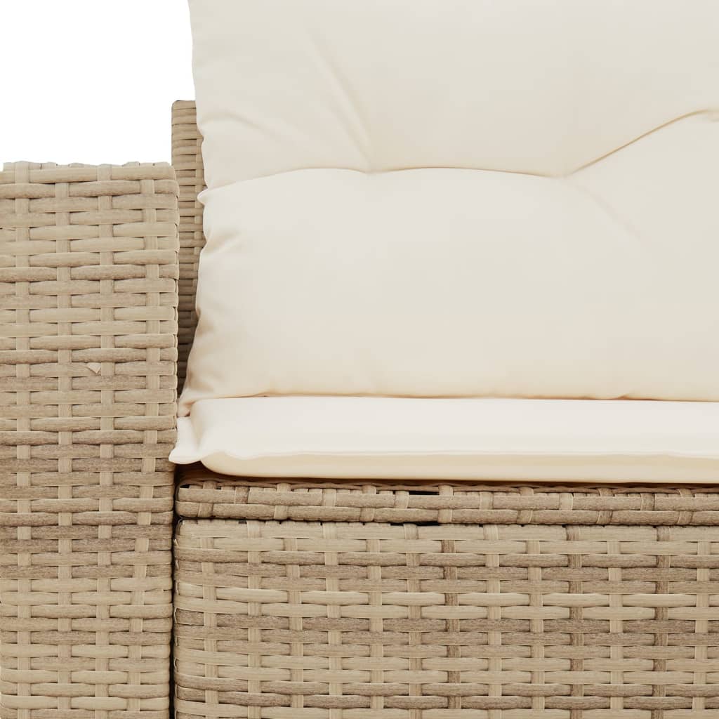 vidaXL Sofa ogrodowa z poduszkami, 2-osobowa, beż, polirattan