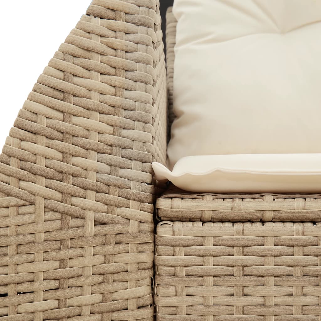 vidaXL Sofa ogrodowa z poduszkami, 2-osobowa, beż, polirattan