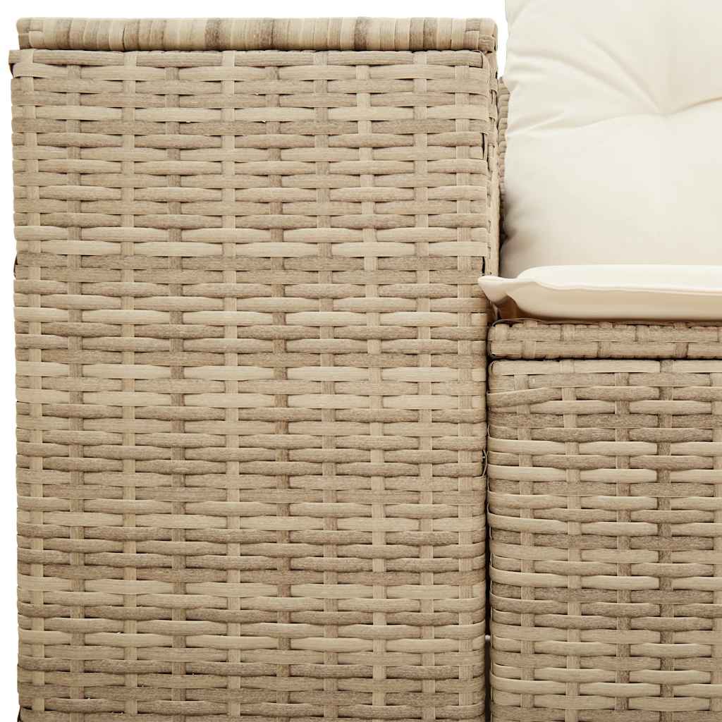 vidaXL Sofa ogrodowa z poduszkami, 2-osobowa, beżowa, polirattan