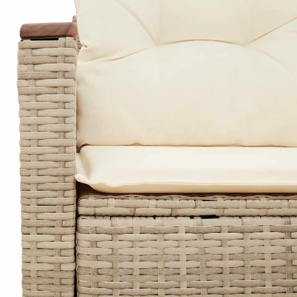 vidaXL Sofa ogrodowa z poduszkami, 2-osobowa, beżowa, polirattan